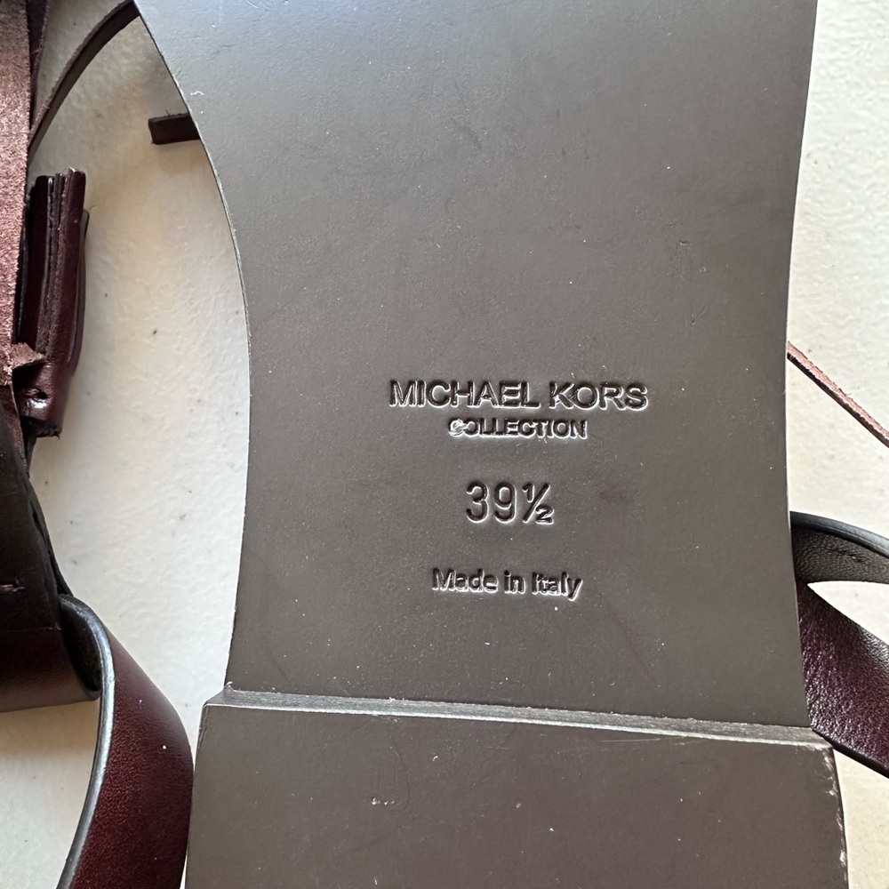 Michael Kors Womens Collection Steffi Leather Sandals Color Brown Size 39.5 - Picture 9 of 9